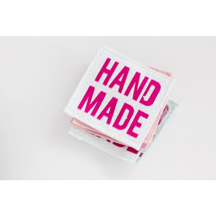 Square Silkscreen Printed Fabric Tags